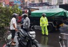 Bhabinkamtibmas dan Lurah Cakranegara Selatan Sigap Tangani Pohon Tumbang di Jalan Brawijaya